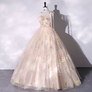omantic Pastel Rainbow Tulle Gown Colorful Fairycore Event Dress